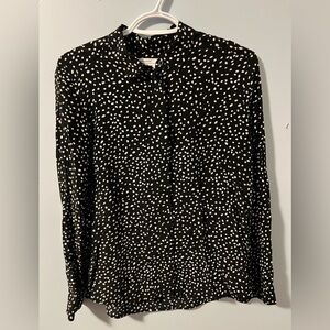 & Other Stories Black and White Speckled Blouse, 100% silk